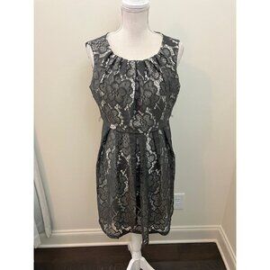 SD Collection Sleeveless Brown Lace Overlay Dress Size 10P